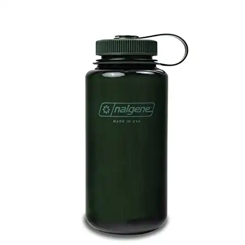 Nalgene Monochrome BPA-Free Recycled Reusable Water Bottle for Backpacking, Hiking, Gym - 32 oz Shatterproof Jade