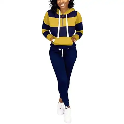 Nimsruc Two Piece Outfits For Women Jogging Suits Casual Sweatsuits Jogger Tracksuits Long Sleeve Hoodie Matching Sets