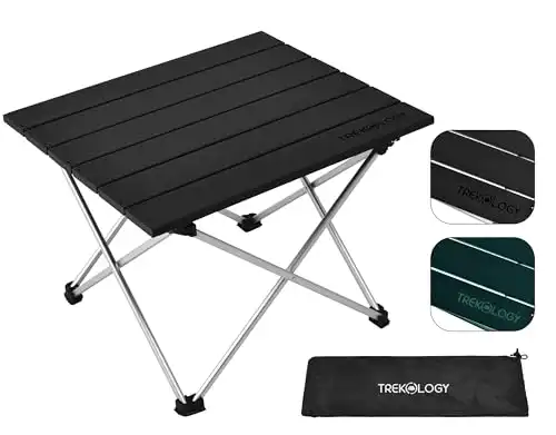 TREKOLOGY Small Camping Table Beach Table Camping Side Table That Fold Up Lightweight, Tent Table Folding Camp Table, Fold Up Camping Tables Small Folding Table Portable Outdoor