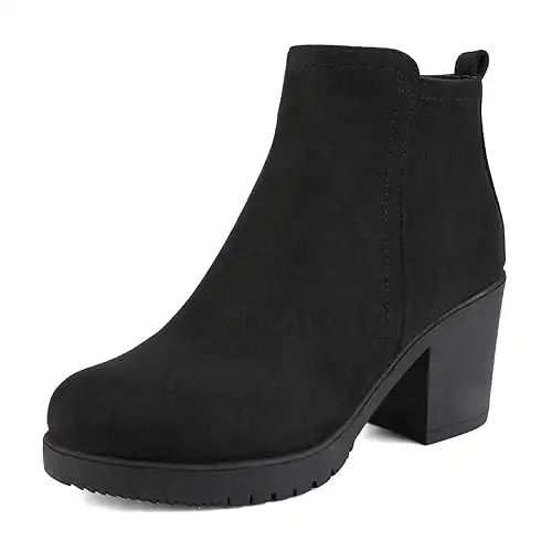 DREAM PAIRS Women's Low Heel Chunky Ankle Boots Winter Shoes