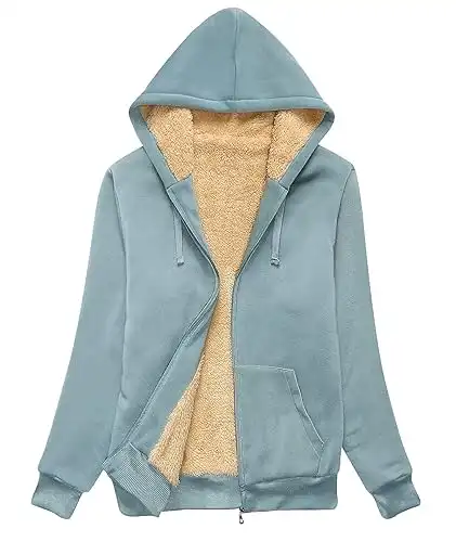 SWISSWELL Hoodies for Women Winter Fleece Sweatshirt - Full Zip Up Thick Sherpa Lined Hooded Jacket