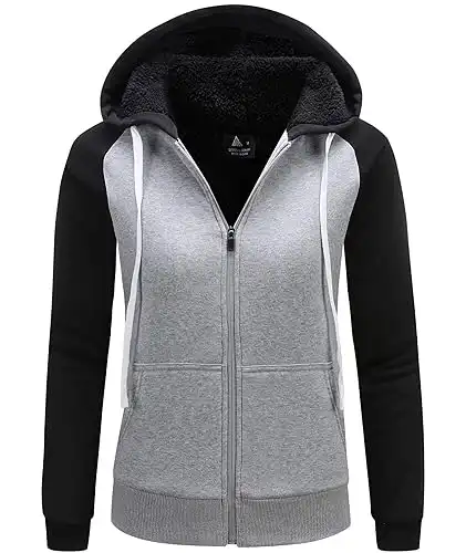 SWISSWELL Hoodies for Women Winter Fleece Sweatshirt - Full Zip Up Thick Sherpa Lined Hooded Jacket